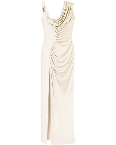 Versace Draped Asymmetric Gown - Natural