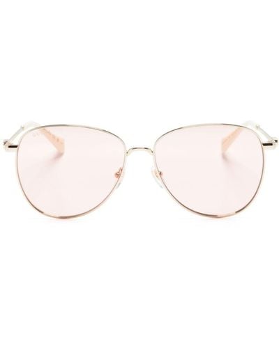 Gucci Pilot-frame Straight-arms Sunglasses - Natural
