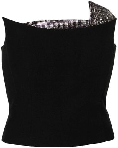 Roland Mouret Rhinestone-embellished Strapless Top - Black