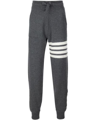Thom Browne Stripe Detail Sweatpants - Gray