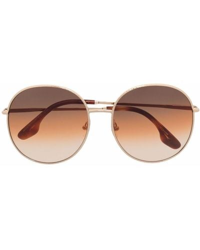 Victoria Beckham Round-frame Gradient Sunglasses - Metallic