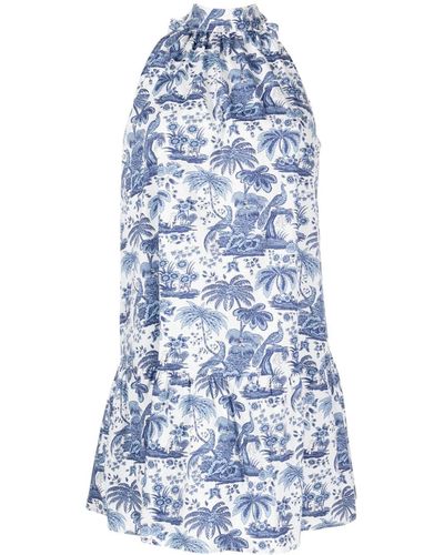 STAUD Mini-jurk Met Print - Blauw