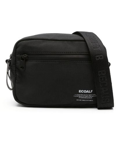 Ecoalf Logo-print Ripstop Shoulder Bag - Black