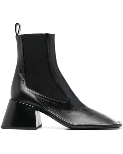 Jil Sander 65 Leather Ankle Boots - Black