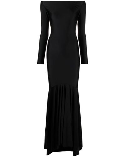 Atu Body Couture Off-shoulder Flared Gown - Black