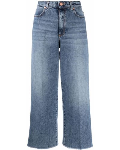 Pt05 Jeans con applicazione crop - Blu