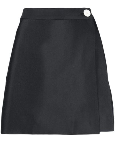 Lee Mathews Button-detail High-waist Miniskirt - Black