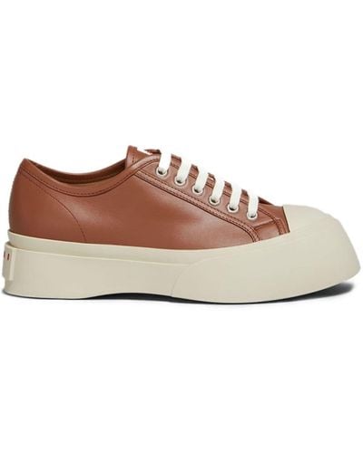 Marni Pablo Leather Sneakers - Brown
