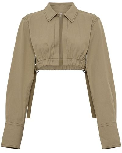 Dion Lee Cropped Elasticated Shirt - Natural