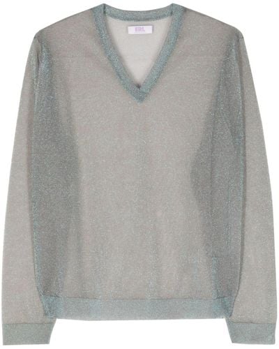 ERL V-neck Lurex Sweater - Gray