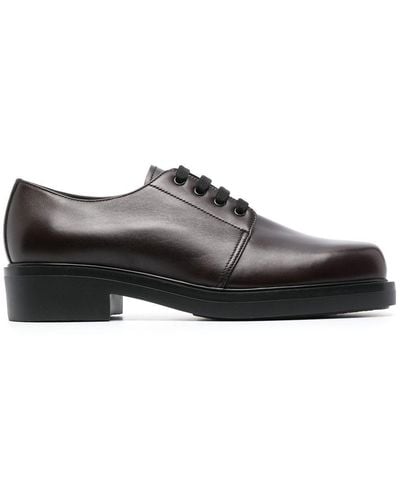 Prada Leather Derby Shoes - Brown