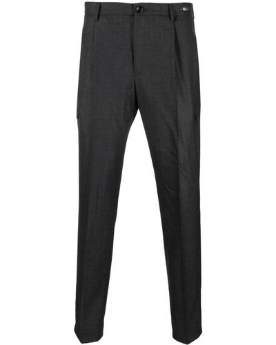 Tagliatore Box-pleat Wool Chino Pants - Grey