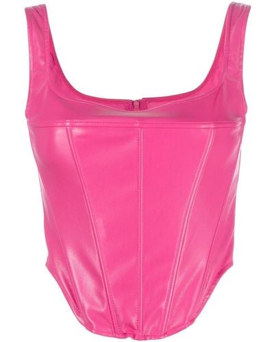 ANDAMANE Corset-style Cropped Top - Pink