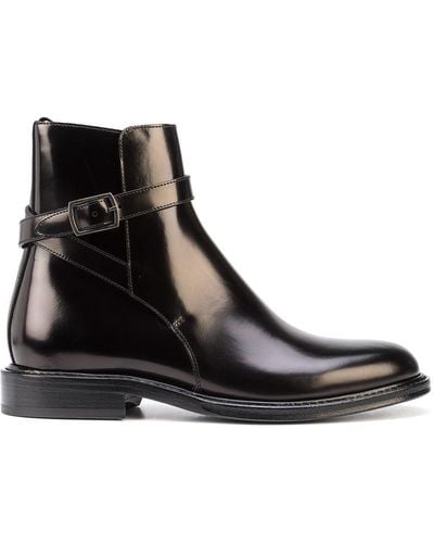 Saint Laurent Army 20 Leather Ankle Boots - Black