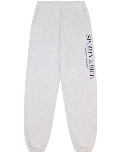 Sporty & Rich Made In California Cotton Track Pants - White