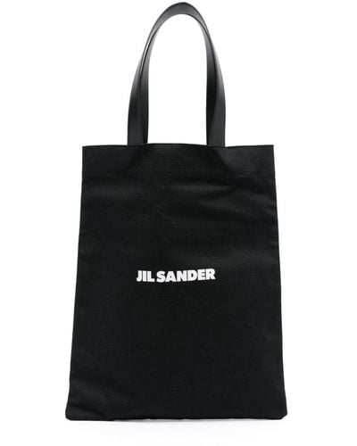 Jil Sander Book ロゴ ハンドバッグ - ブラック