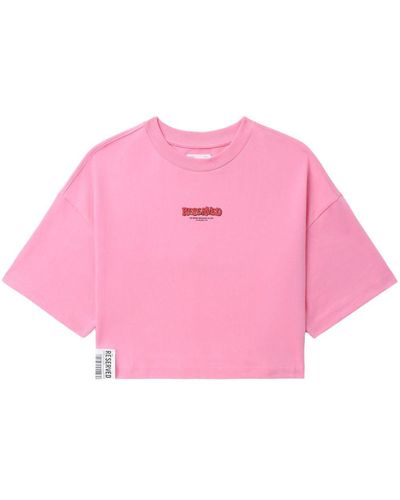 Izzue T-Shirt mit grafischem Print - Pink