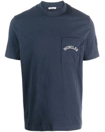 Moncler T-shirt con ricamo - Blu