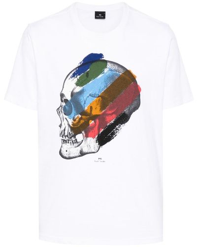 PS by Paul Smith Stripe Skull Tシャツ - ホワイト