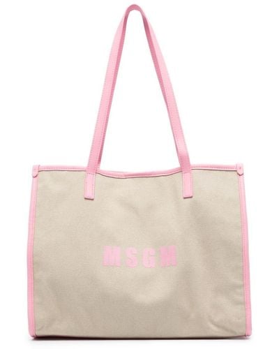 MSGM Mittelgroßer Shopper mit Logo-Print - Pink