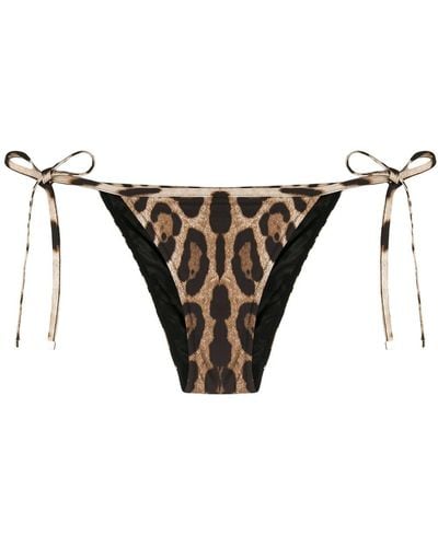 Dolce & Gabbana Leopard-print Bikini Bottoms - Multicolour
