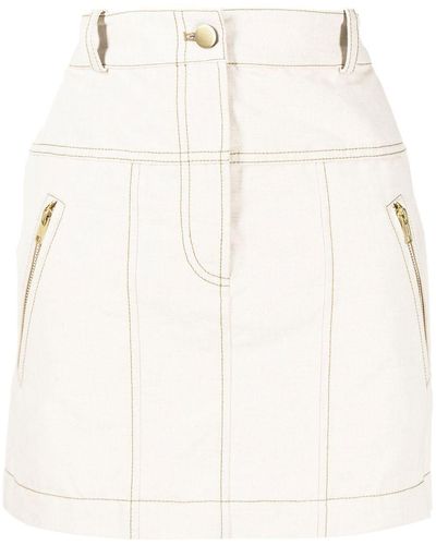 3.1 Phillip Lim High Waist Mini-rok - Naturel