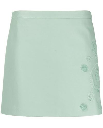 Simonetta Ravizza Embroidered-motif Fitted Skirt - Green