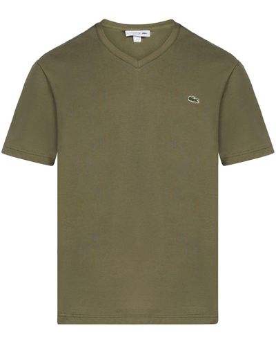 Lacoste T-Shirt mit Logo-Patch - Grün