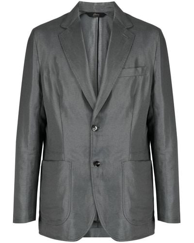 Brioni Single-breasted Linen-blend Tailored Jacket - Gray