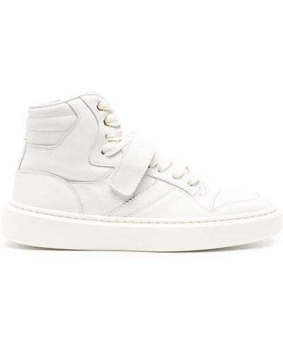 Doucal's Hi-top Leather Trainers - White