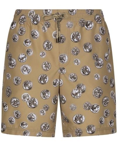 Dolce & Gabbana Motif-print Swim Shorts - Gray