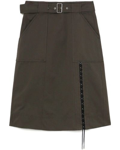 3.1 Phillip Lim A-line Belted-waist Midi Skirt - Green