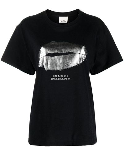 Isabel Marant T-Shirt mit Logo-Print - Schwarz