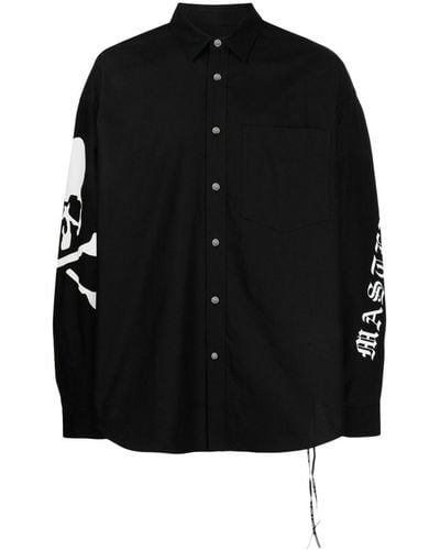 Mastermind Japan Logo-print Cotton Shirt - Black