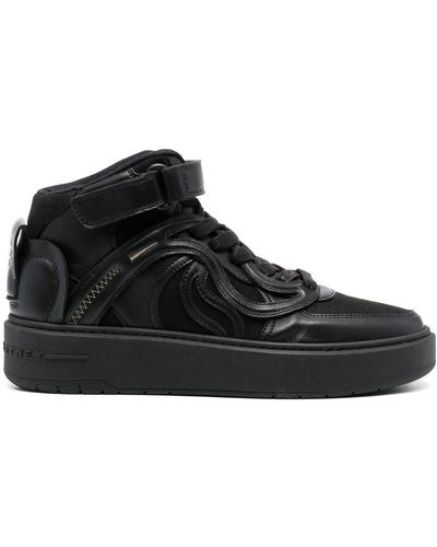 Stella McCartney Logo Patch Faux Leather Trainers - Black