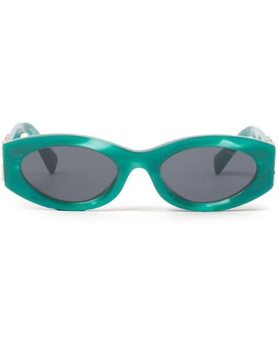 Miu Miu Glimpse Oval-frame Sunglasses - Blue