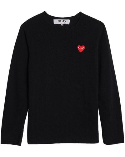 COMME DES GARÇONS PLAY Logo-patch Cotton Sweater - Black