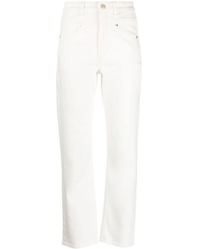 Maje Cropped Wide-leg Jeans - White