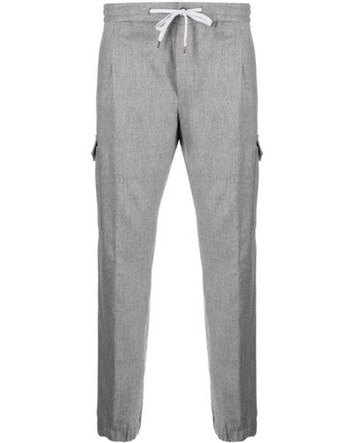 PT Torino Cargo-pocket Mélange Tapered Trousers - Grey
