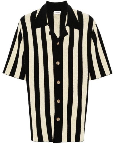 Nanushka Striped Camp-collar Shirt - Black