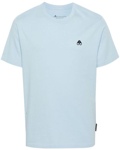 Moose Knuckles T-shirt en coton à logo imprimé - Bleu