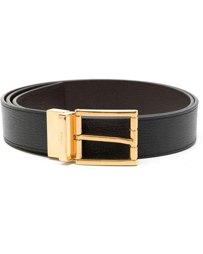 Bally Grained-texture Leather Belt - Black