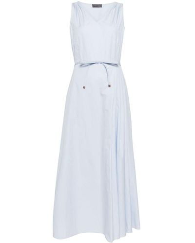Lorena Antoniazzi Tied-waist Cotton Midi Dress - White