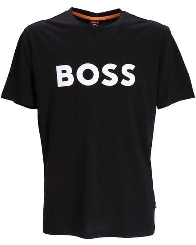 BOSS Logo-print detail T-shirt - Negro