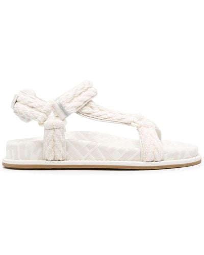 Fendi Feel Braided Flat Sandals - White