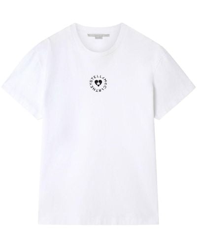 Stella McCartney Lovestruck T-Shirt aus Bio-Baumwolle - Weiß