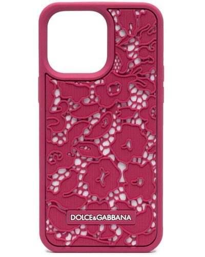 Dolce & Gabbana Lace Iphone 14 Pro Max Phone Case - Red