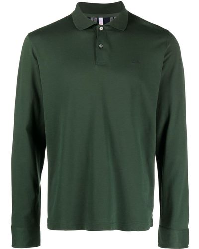 Sun 68 Logo-embroidered Cotton Polo Shirt - Green