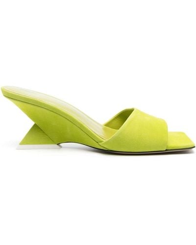 The Attico Cheope 60mm Suede Mules - Yellow