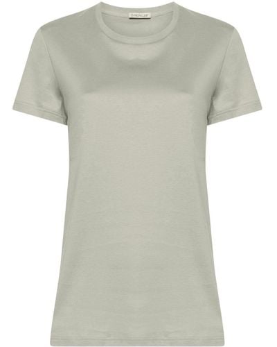 Moncler T-Shirt mit Logo-Patch - Grau